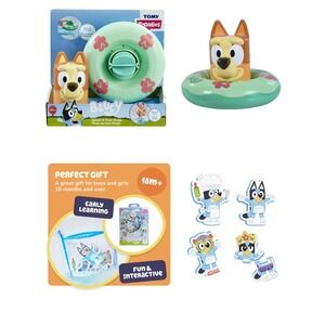 Lot of 2 Bluey Bath Toys - Splash &‎ Float Bingo & Bluey Bath Foam Puzzles NEW